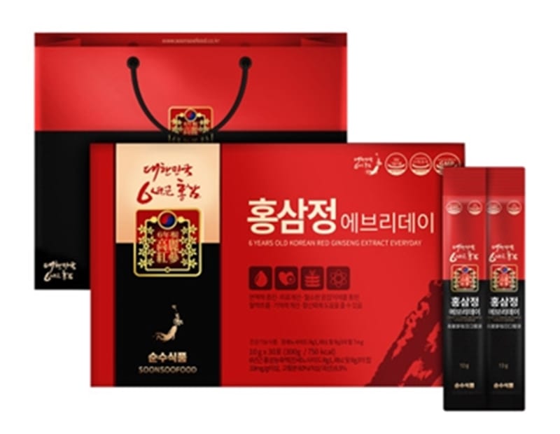 純粋な食品6年根紅参精エブリデー紅参スティック10g x 30砲
