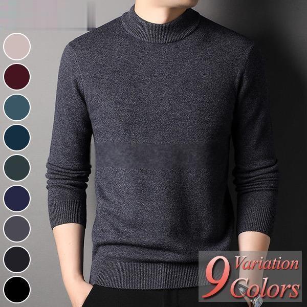 セーター メンズ ハイネック ウール100%ニット ブランド 大きいサイズ 40代 50代