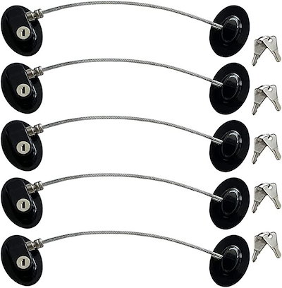 他サイト： ドアロック チャイルドロック 窓 防犯 ベビーガード ストッパー 工具不要 セキュリティ 引き戸 赤の商品画像