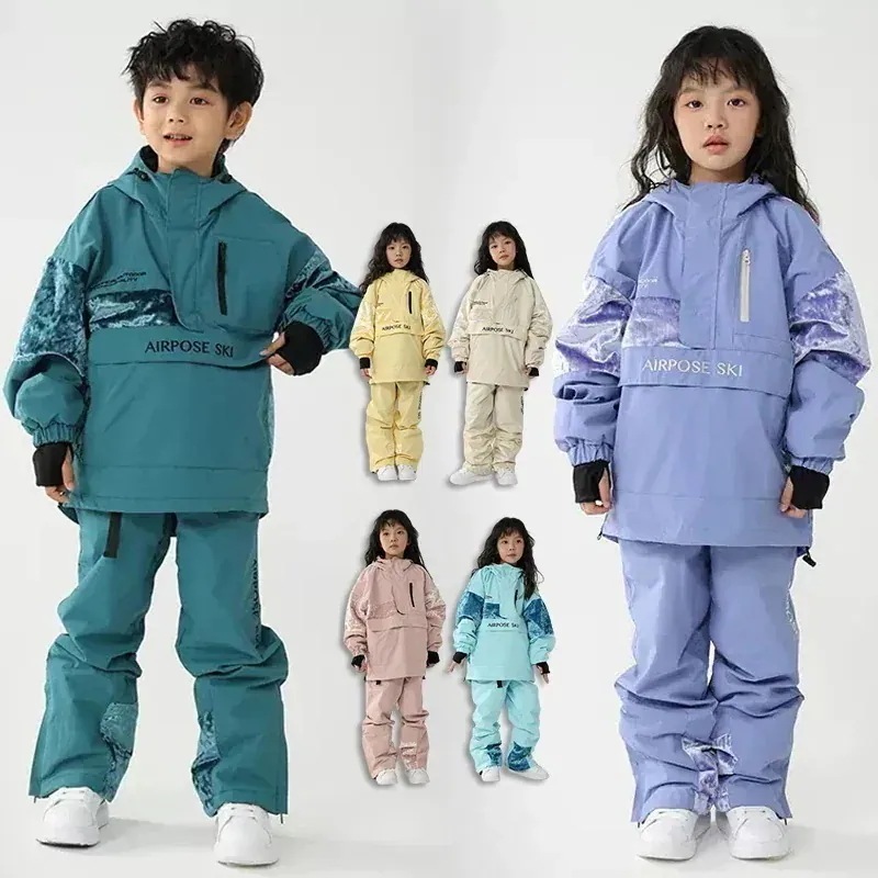 スノーボード ウェア キッズ 上下セット セットアップ スノボウェア スキーウェア 女の子 男の子 子供 ジャケット ロングパンツ 切り替え 23 子どもウェア