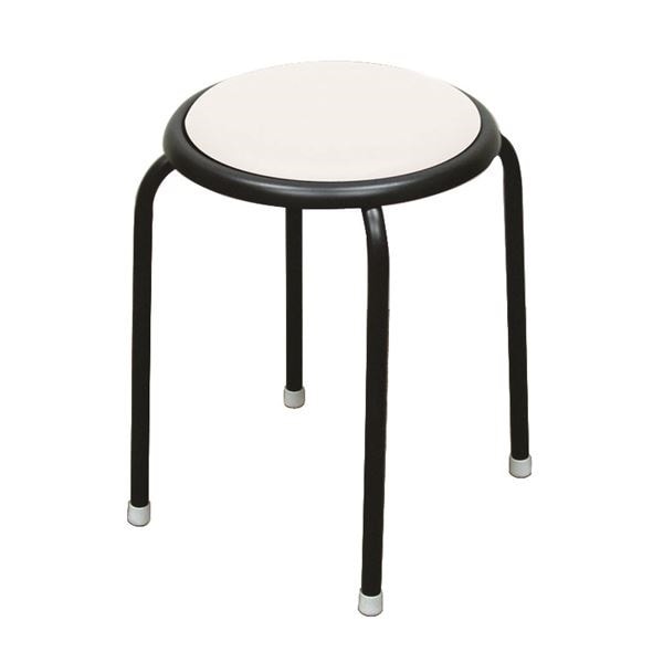 シンプル スタッキングチェア 同色10脚セット ホワイトブラック 幅32cm 日本製 スチールパイプ サークルチェア