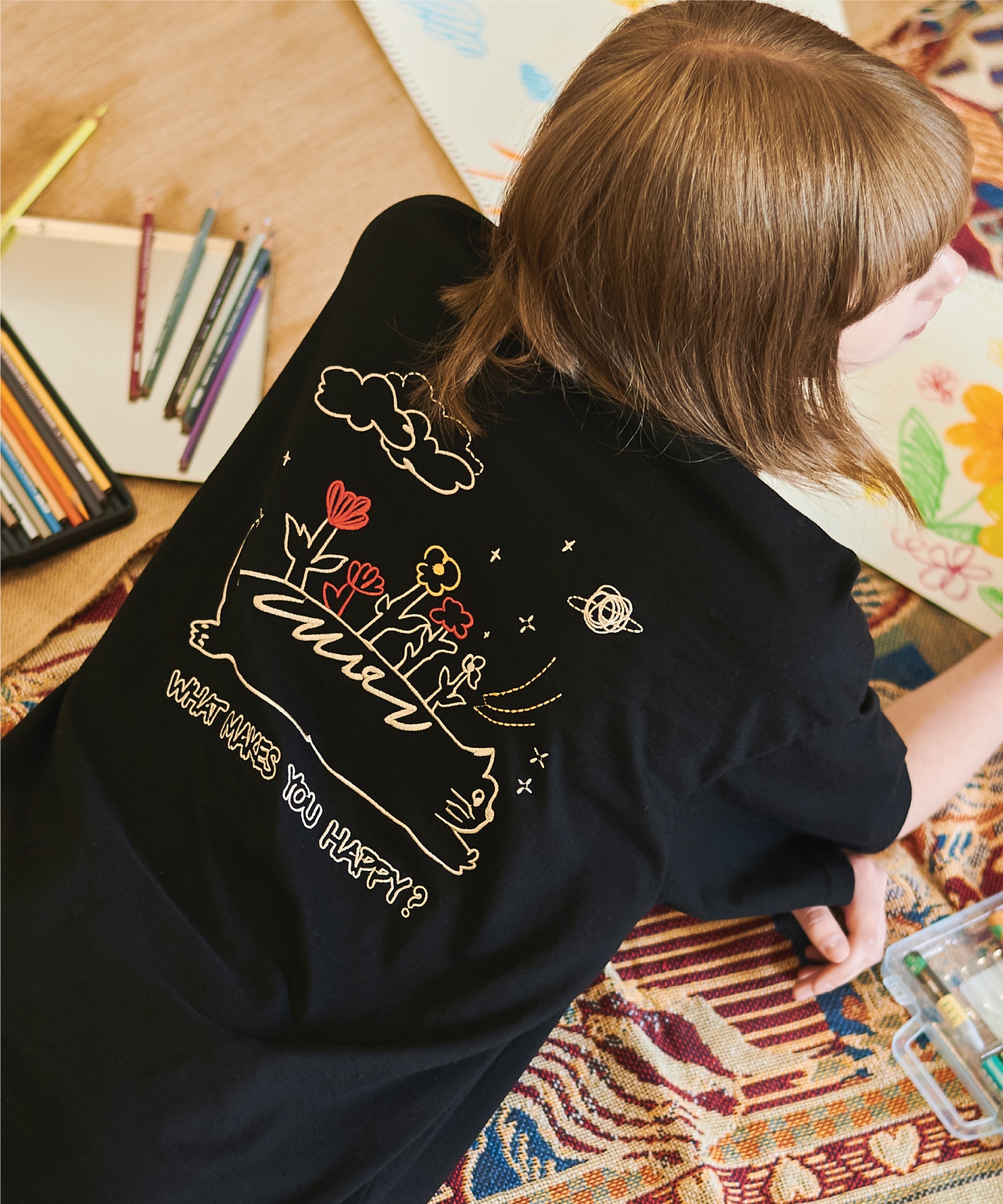 CPGN STUDIO (16カウント) ハピネスレオエンブロイダリーショートスリーブブラック