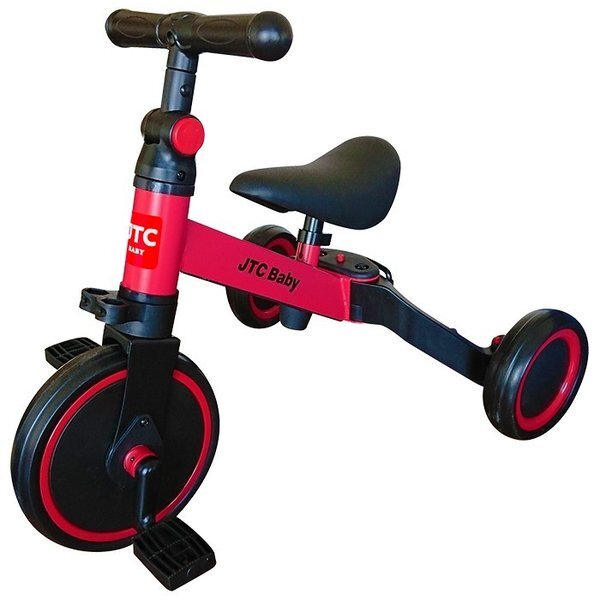 JTC さんばいく レッド 三輪車&足けりバイク (1半歳～3歳まで) 保証期間：1年