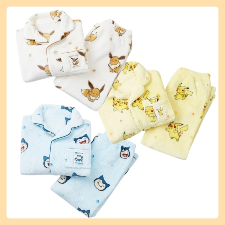 [KIDS] ポケモン 冬もこもこパジャマ 3種1択 男女共用 (ゴンベ/ピカチュウ/イーブイ)