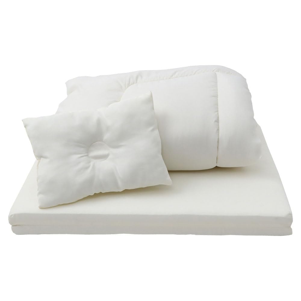 アイリスプラザ ベビー布団 3点セット 赤ちゃん 布団 吸水性 コンパクト収納 ホワイト 洗える お手入れ簡単 しわになりにくい 幼児 お昼寝 入園準備 幼稚園 保育園 布団本体 布団カバー 枕