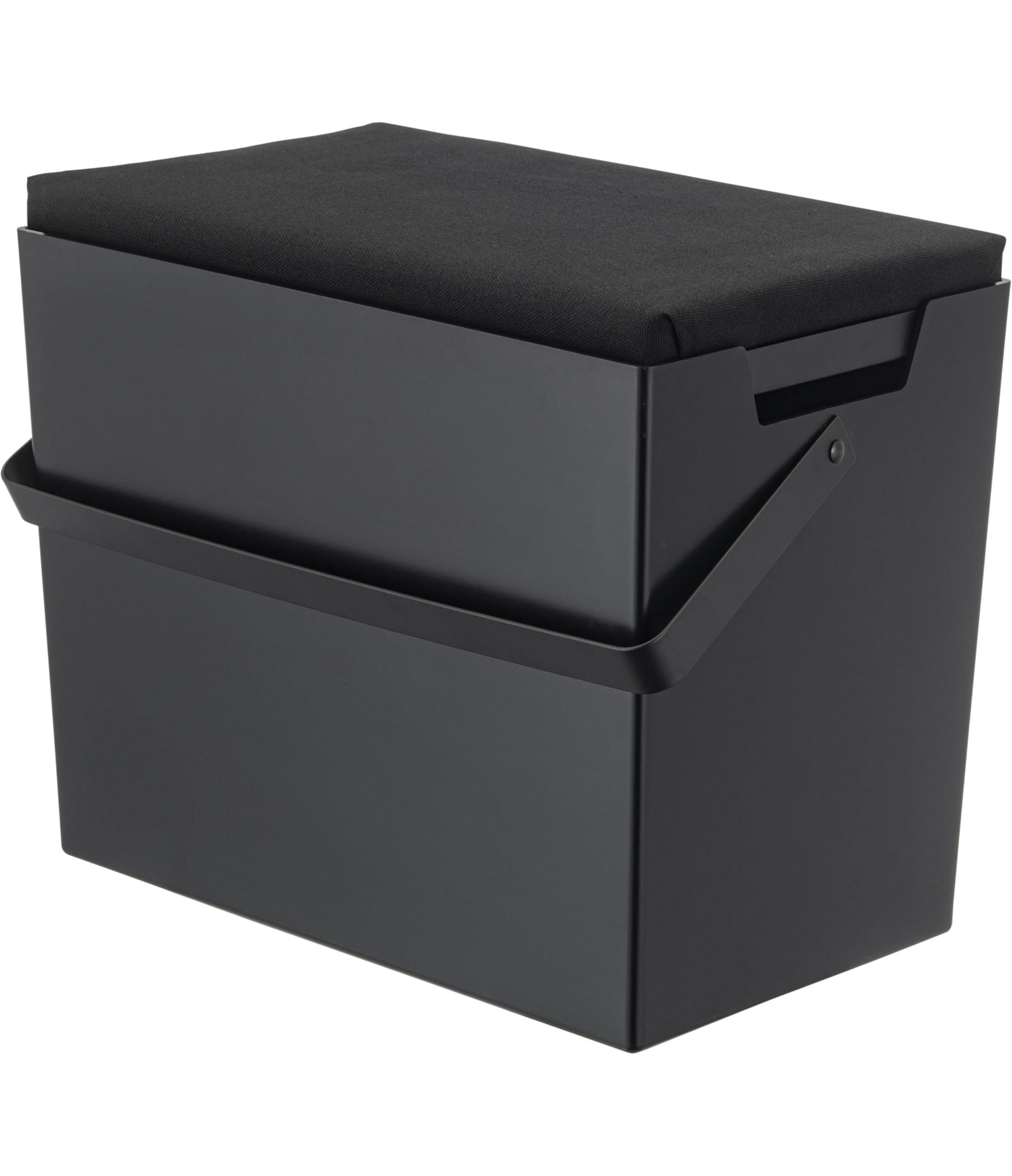 アイロン掛けできる 蓋付き アイロン収納ケース ブラック 約W33XD20.5~20XH26~31(ハンドル含む)cm タワー 持運びできる ハンドル付き 5458