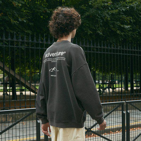 [쭈리] アドベンチャーフォントピグメントマンツーマンTシャツFMT754-Z / 4カラー