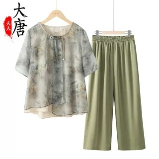 母の日ギフト ママ向け夏物半袖Tシャツセット 中高年向け大きいサイズ婦人服 夏用トップス