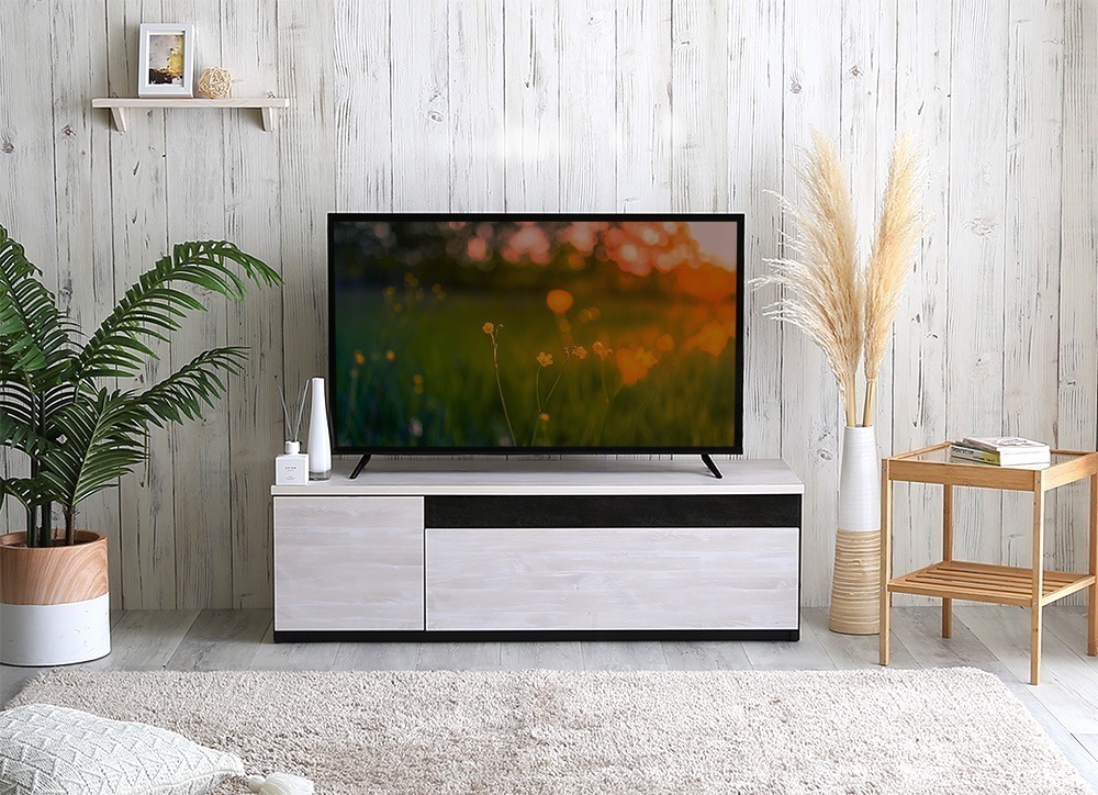 テレビ台 ローボード ラック 棚 おしゃれ 北欧モダン ガラス扉 日本製 完成品 木目 幅120cm