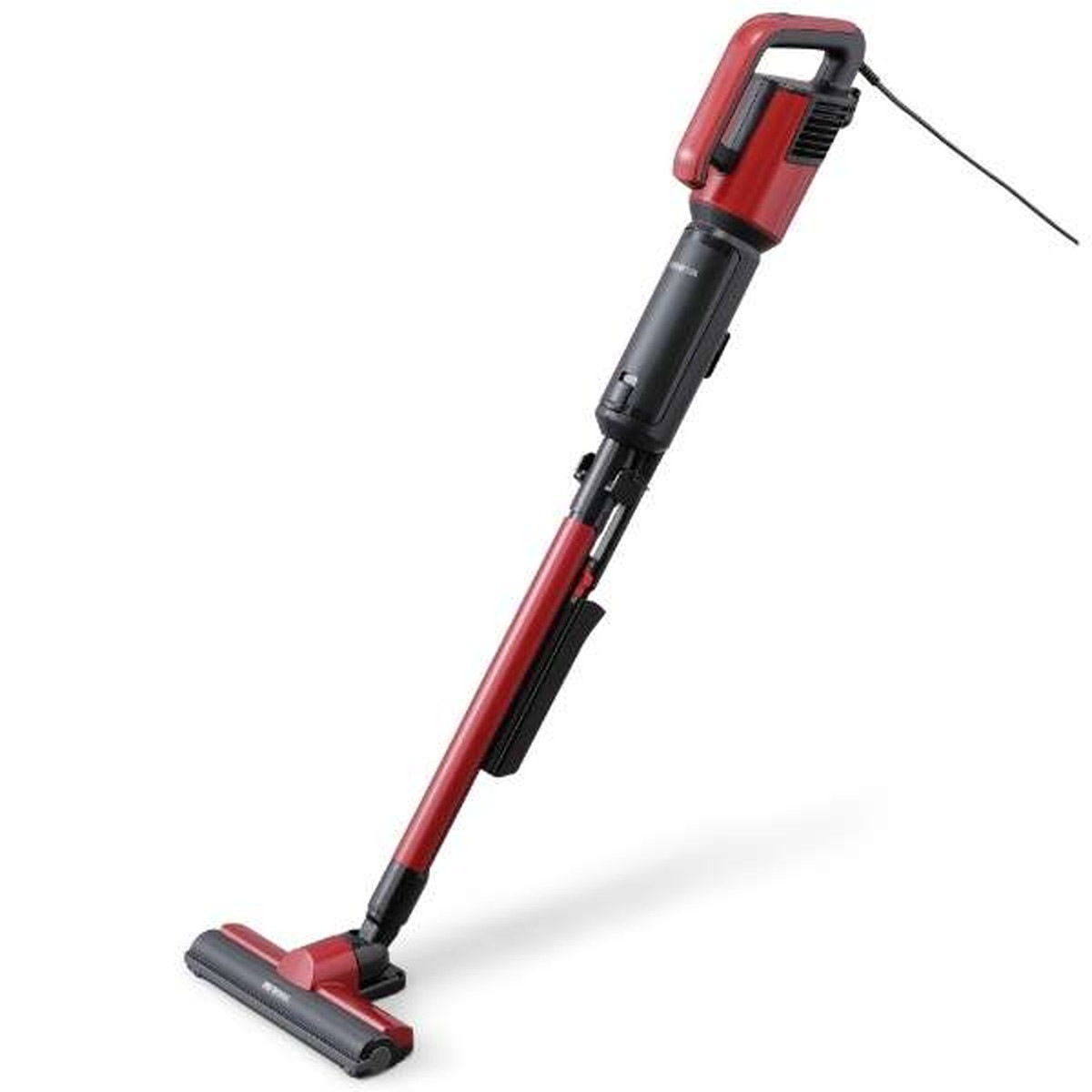 アイリスオーヤマ 極細軽量スティッククリーナー IC-SBA6-R レッド　掃除機 静電モップ付き 清掃 ワイドタービンヘッド