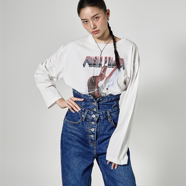 E4130 プリントロングスリーブトップ