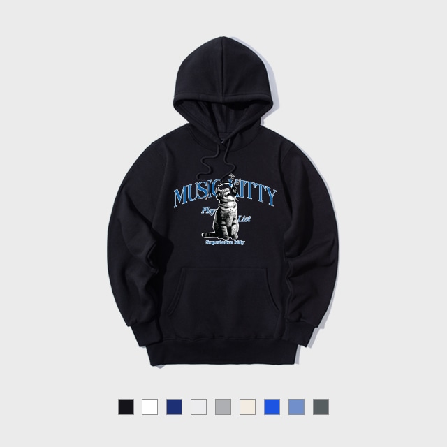 MUSIC CAT 起毛 フード Tシャツ HOODIE (GPH4-4SP095)