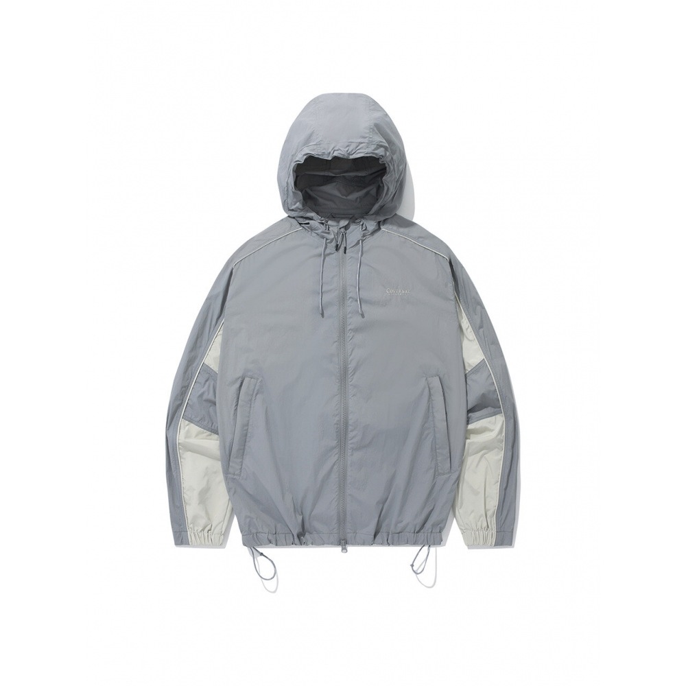 COVERNAT 24SS ライトウェイトカラーブロックウィンドブレーカーグレー