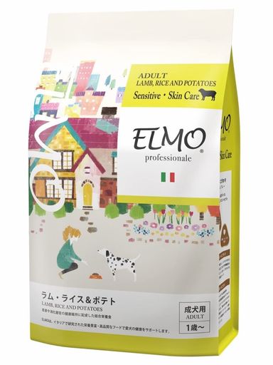 【成犬用 イタリア製ドッグフード 3kg】ELMO エルモ アダルト ラム・ライス&ポテト プロフェッショナーレ ドライフード 総合栄養食 羊肉 ラム肉 ご飯 餌 小型犬 中型犬 食物繊維 整腸 人工