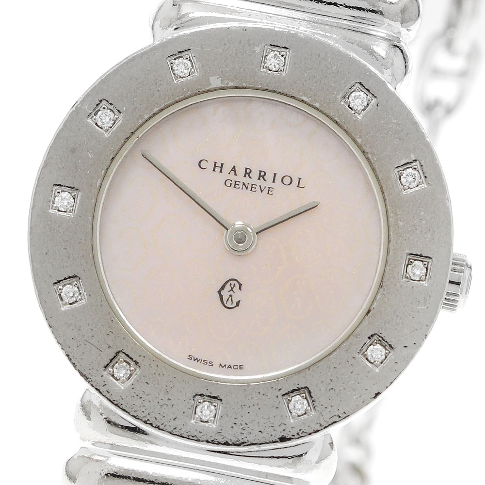 シャリオール CHARRIOL 0285 サントロペ 12Pダイヤ クォーツ レディース _951077【中古】