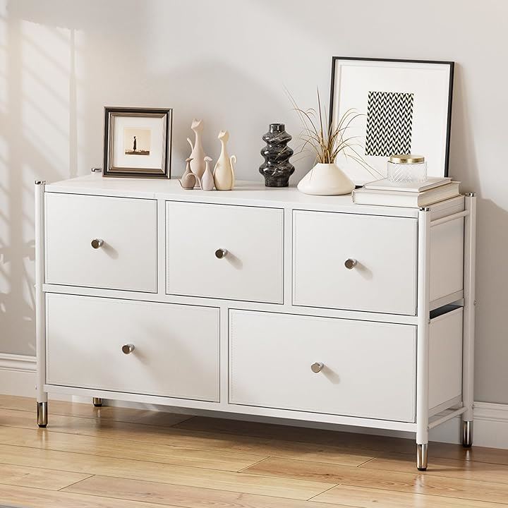 チェストタンス 収納 ローチェスト軽量 テレビ台 おもちゃ箱 布製 ワイドチェスト 引き出し 衣装棚 簡単組立 衣類収納 キッズ ベイビー用ワイドチェスト( ホワイト, 幅100CM) 8,424円