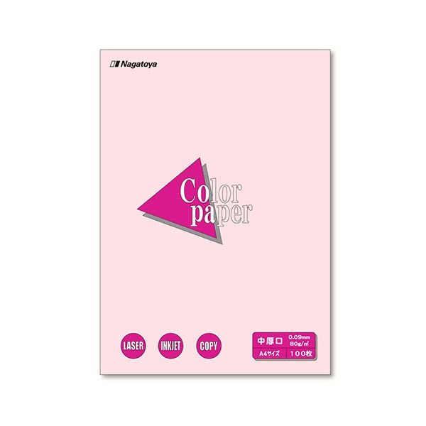 (まとめ) 長門屋商店 Color Paper A4 中厚口 さくら ナ-3219 1冊(100枚) (×30セット)