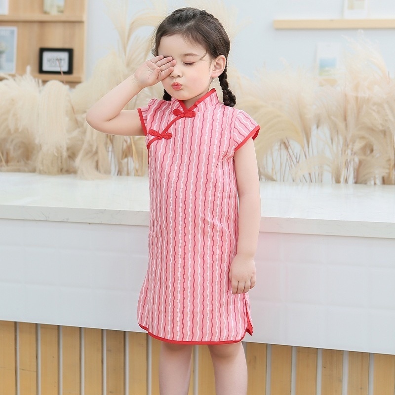 女の子のチャイナドレス子供漢服改良唐服エスニック子供服チャイナドレス子供プリンセスドレス春夏