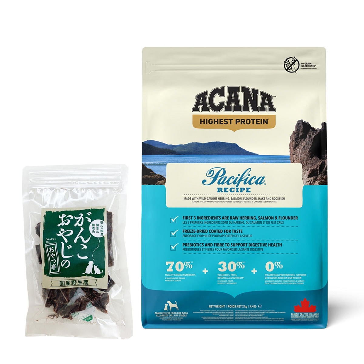 ハイエストプロテイン パシフィカドッグ 2kg ドッグフード【国産鹿肉ジャーキー20g付き】