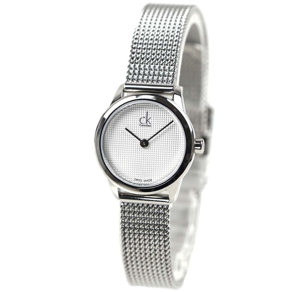 カルバンクライン 腕時計 レディース ステンレス メッシュベルト シルバー ホワイト Calvin Klein CK K3M2312Y