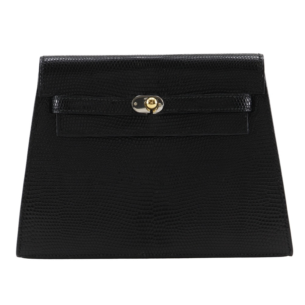 ケリークラッチ ヴィンテージ クラッチバッグ リザード 黒 T レディース 中古品