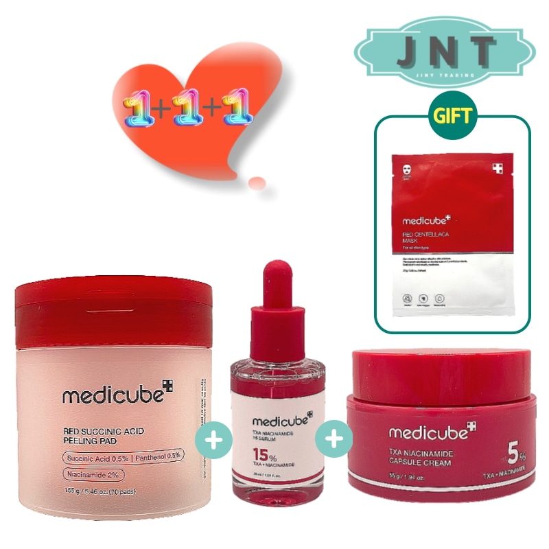 [セット] [1+1+1] レッドコハク酸ピーリングパッド 155g + TXA ナイアシンアミド 15 セラム 30ml + TXA ナイアシンアミド カプセルクリーム 55g 基礎セット