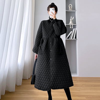 キルティングレディース秋と冬の新しいルーズミドル丈パ ッド入りジャケット人気ボアアウター