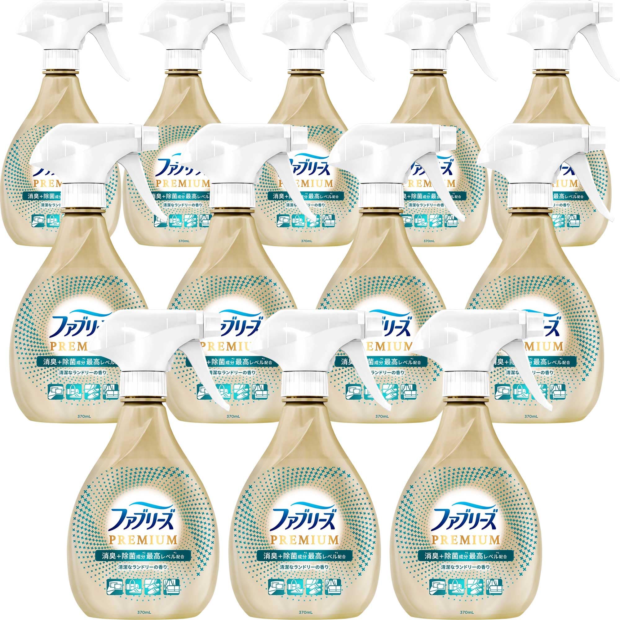 [ケース販売] ファブリーズ 消臭スプレー 布用 PREMIUM 清潔なランドリー 本体 370mL×12本