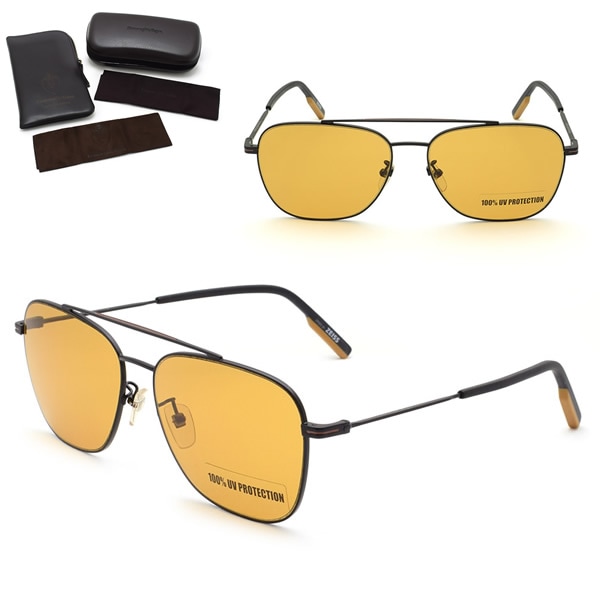 ゼニア サングラス ZEGNA EZ0145-D/S 02E 61 Ermenegildo Zegna サングラス ノーズパッド UVカット マットブラック オレンジ