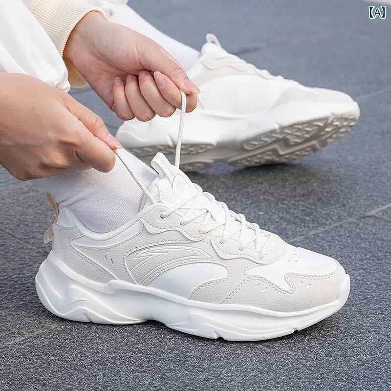 スポーツ シューズ 運動靴 レディースシューズ 秋冬 スキッピング シューズ ソフト ソール 衝撃吸収 軽量 レザー ランニング シューズ