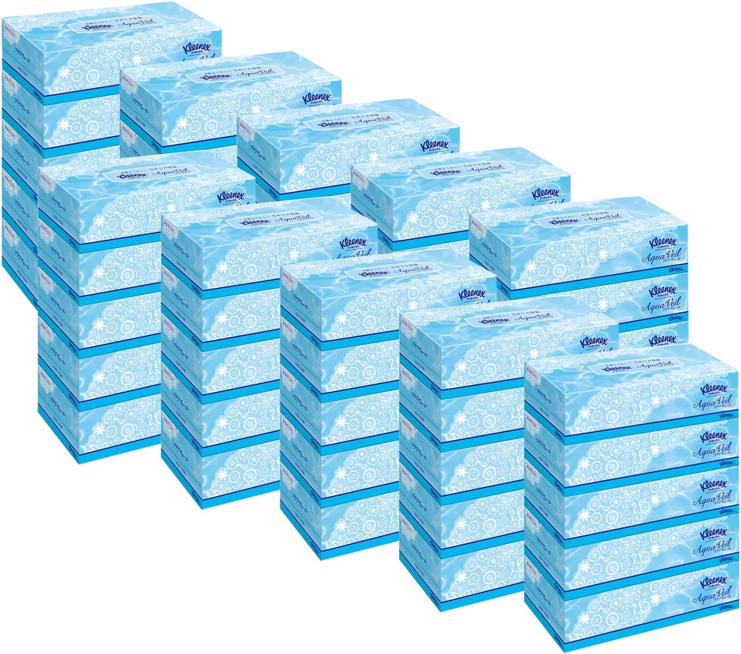 クリネックス 【ケース販売】 ティシュー アクアヴェール 360枚(180組) 5箱 ×10パック入り 5,295円