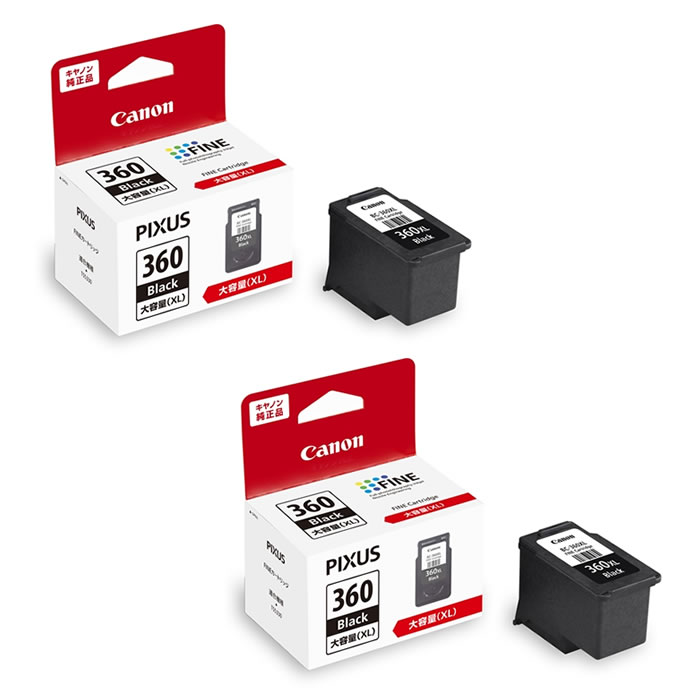 インクカートリッジ 純正 360 XL ブラック 大容量 BC-360XL-2SET