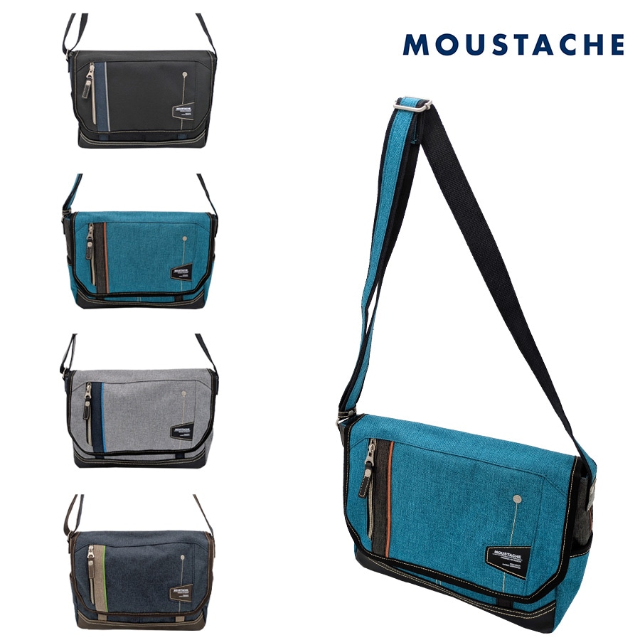 【MOUSTACHE】jlg4654 ショルダーバッグ 斜め掛け 肩掛け かばん 通勤 普段使い 使いやすい シンプル おしゃれ 軽量 メンズ プレゼント ギフト 父の日 ブラック