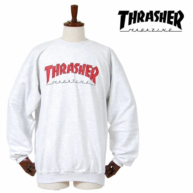 THRASHER スラッシャー アウトライン クルー スウェット シャツ メンズ 長袖 裏起毛 S