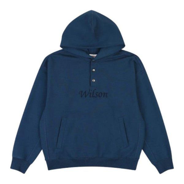 長袖Tシャツ VQA W233003LHD93-LBL 男女共用 ヘビーコットン スナップ フード付き スウェットシャツ