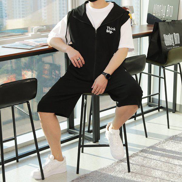 WTB メンズ ビッグサイズ リルト トレーニング フード付きベスト 7分丈パンツ