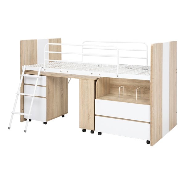 システムベッド ナチュラル シングル ロータイプ テーブル・ワゴン付き RB-1620S-NA