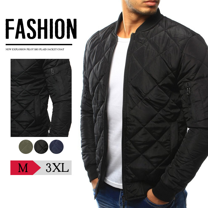 ジャケット メンズ フライトジャケット 中綿ジャケット MA-1 ミリタリー ジャンパー 冬物 防寒防風 ブルゾン ファッション アウタージャケット アウター カジュアル メンズ 保温性 セール 秋物