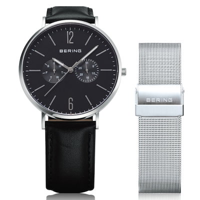 他サイト： BERING 【国内正規品】Unisex Classic Calf Leather＆Mesh Changes(ベルト2本セット) クオーツ ユニセックスタイプ 14240-402の商品画像