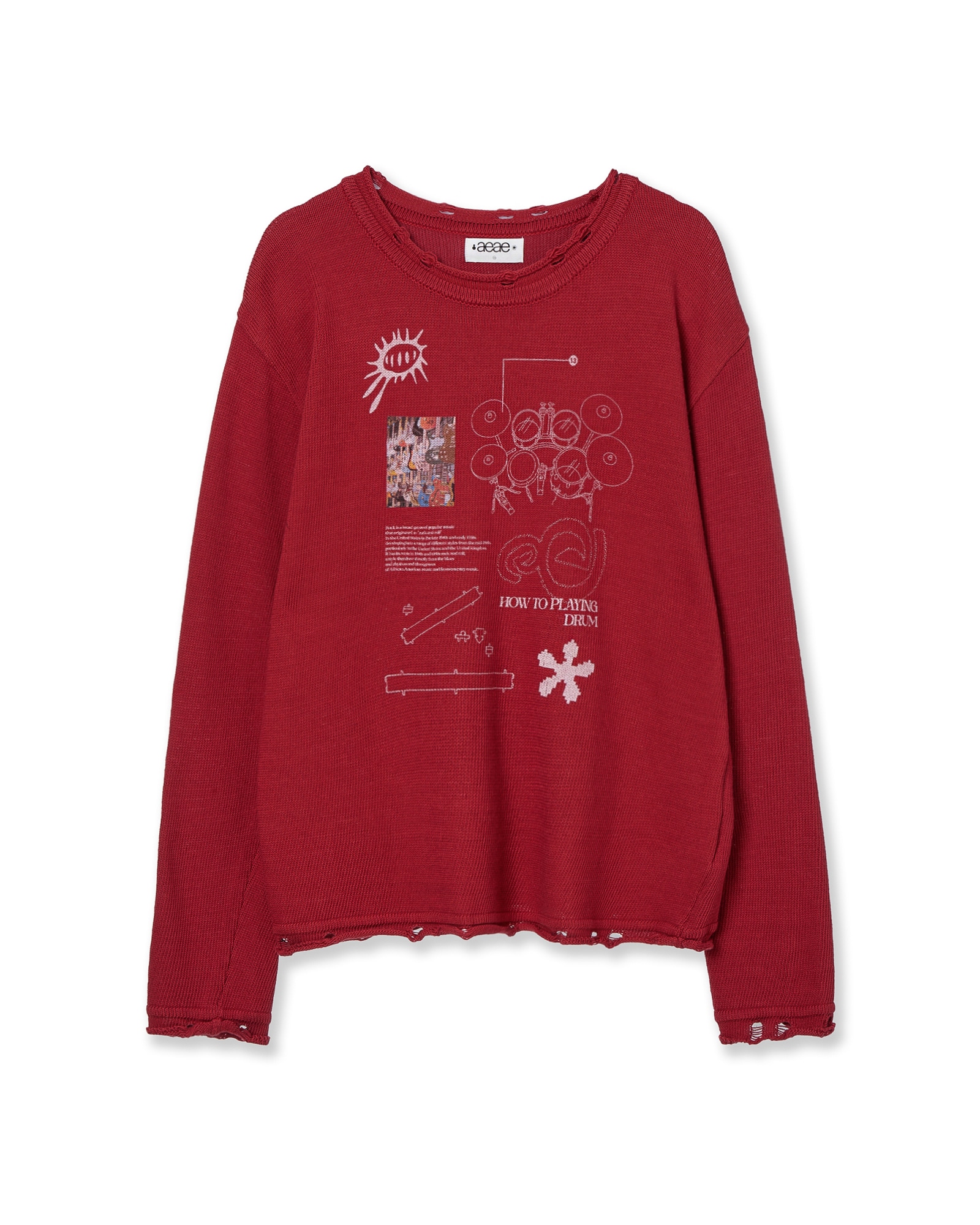 【aeae】 HOW TO PLAYING DRUM KNIT : RED