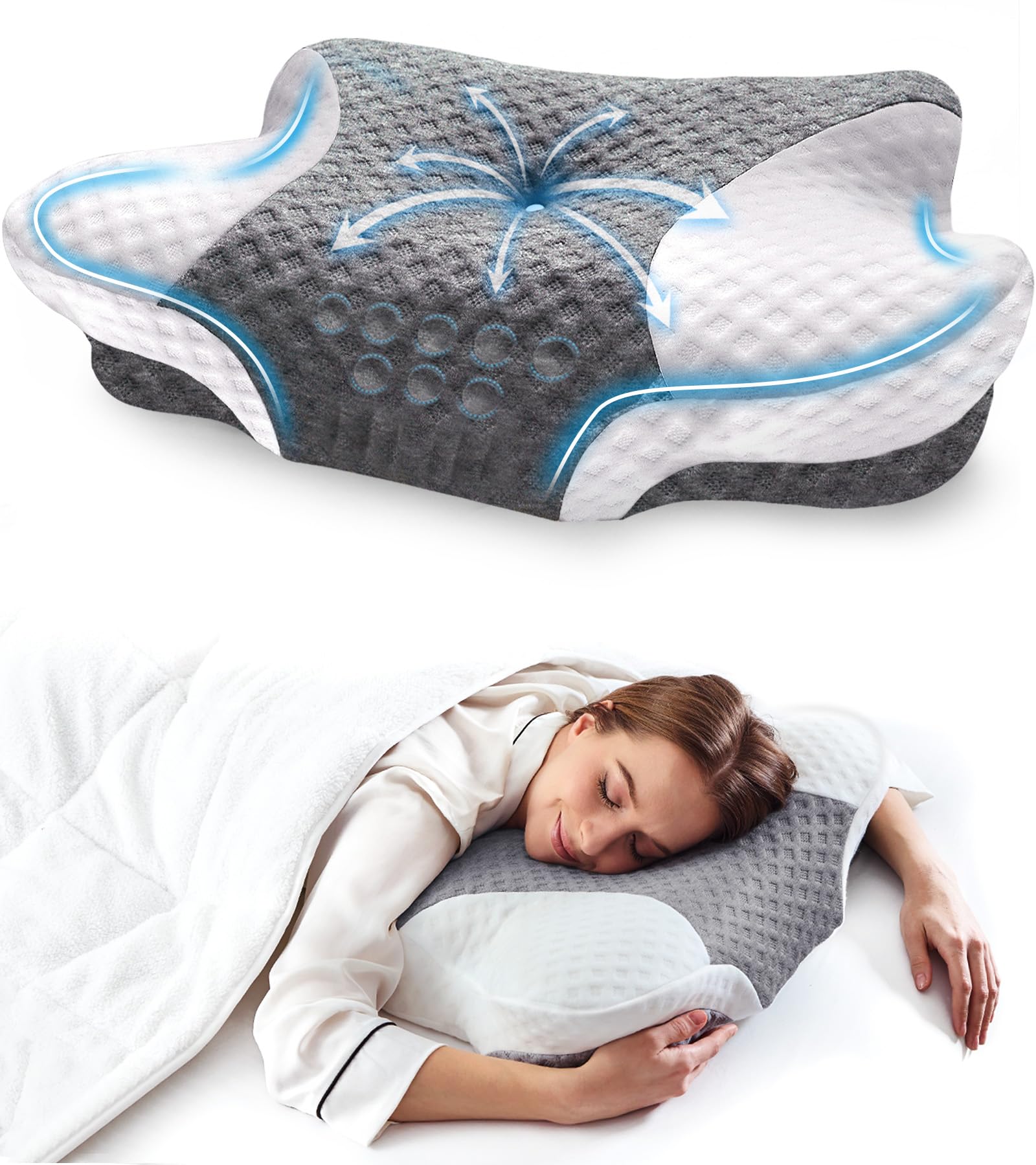 枕 首が痛くならない まくら よく眠れる 安眠枕 pillow 快眠枕 低反発枕 横向き寝・仰向け寝対応 高さ調整可能 低め/高め 洗える三層通気カバー付き 首サポート 安眠促進 父/母の日 旦那 誕