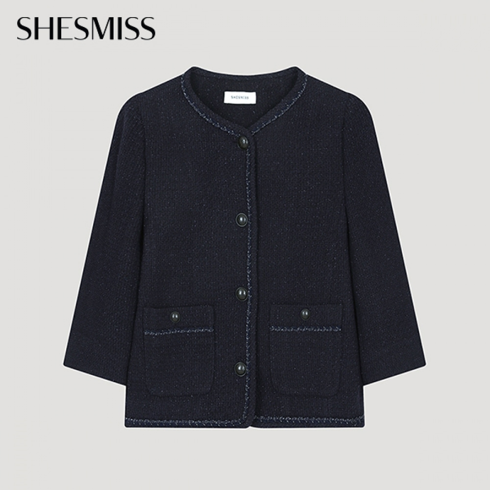 (Shes Miss) グリッターツイードブレイデッドジャケット_swwjko21050_DN