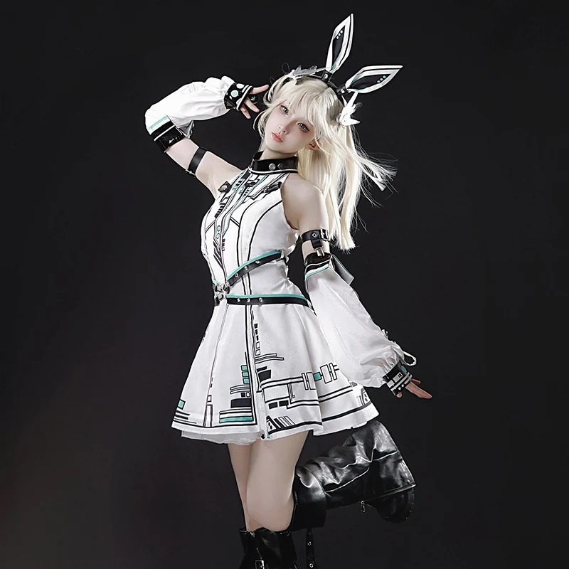 正規品デザイン未来戦姫ロリータワンピース手袖白ゴシックロリータセット