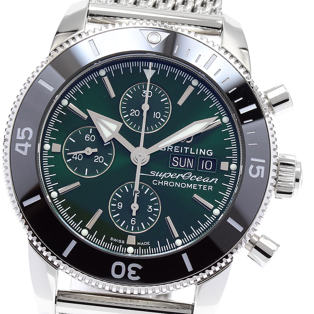 ブライトリング BREITLING A13313 スーパーオーシャン ヘリテージII クロノグラフ デイデイト 自動巻き メンズ 美品 保証書付_896596【中古】