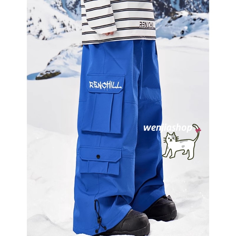 スノーボードウェア 2024 2025 単位パンツ メンズ レディース 黒白 グレー ブルー ウィンタースポーツ ズボン ゆったり 韓国風 3L防水防寒着 スノーウェア スキーウェア スノボウェア