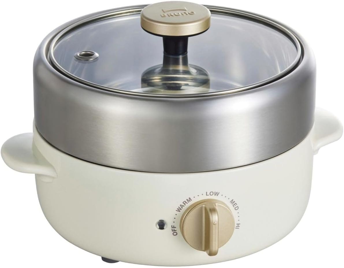 電気鍋 コンパクト マルチグリルポット フタ付き 容量800ml 2号 1台4役 煮る 焼く 蒸す 炊く 電気グリル鍋 両手鍋 おしゃれ プレート フライヤー 鍋 なべ 2人用 卓上 蒸し器 炊飯器