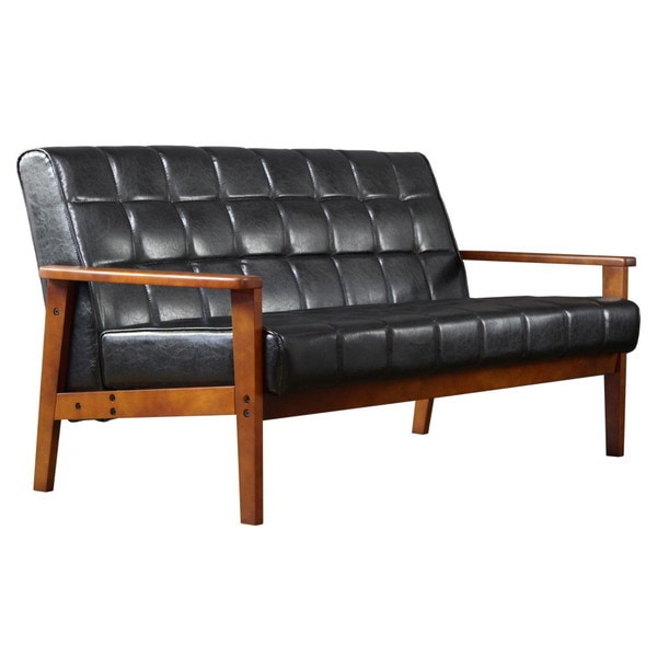 岩附 IW-76 BK 組立式ソファ2.5人掛け ブラック メーカー直送