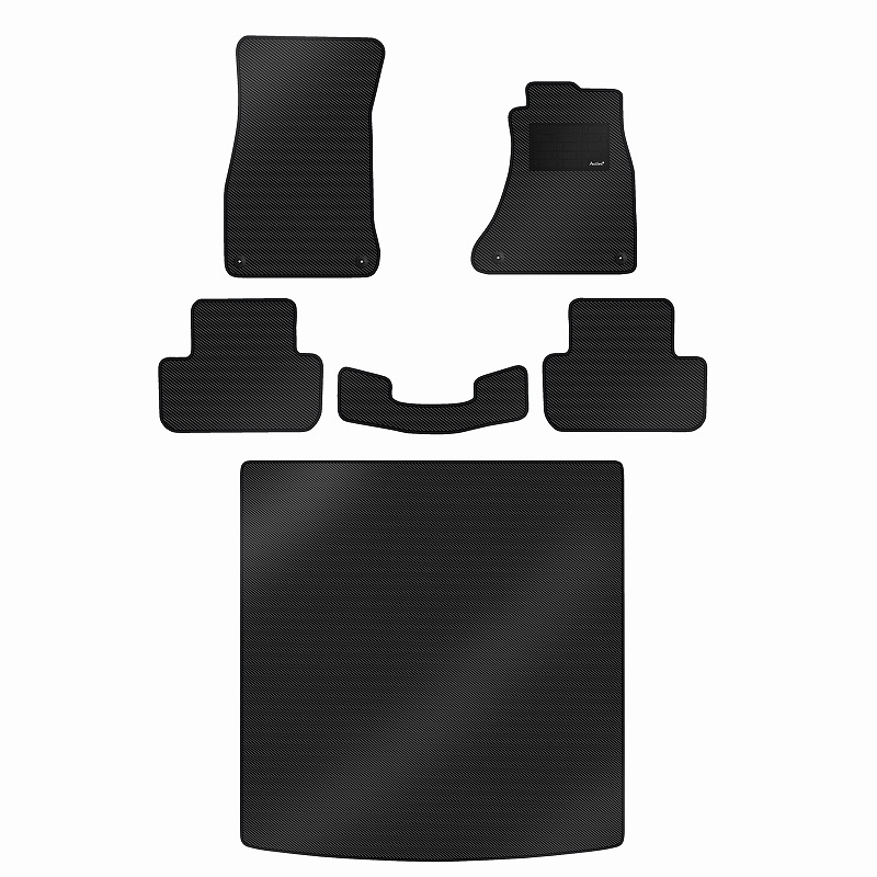 [防水マット]アウディ A4アバント (B8) フロアマット + トランクマット(ラゲッジマット) [カーボン柄]