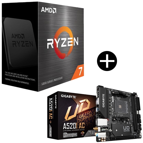 国内正規品 Ryzen 7 5700X W/O Cooler CPU + GIGABYTE A520I AC マザーボード セット