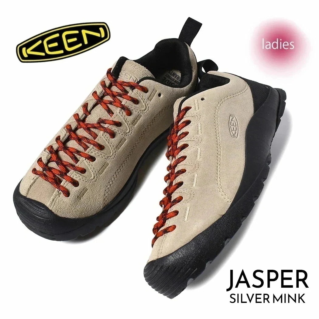 KEEN キーン ウィメンズ ジャスパー シューズ スニーカー WOMEN JASPER "SILVER MINK" ( ベージュ beige ブラウン スエード レディース 1004347 )